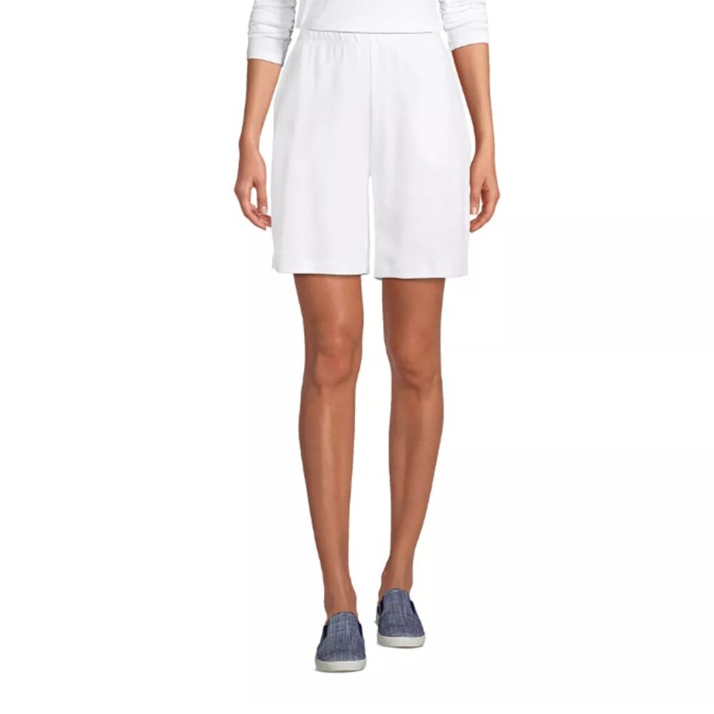 Lands' End Sport Knit Shorts White MP EUC